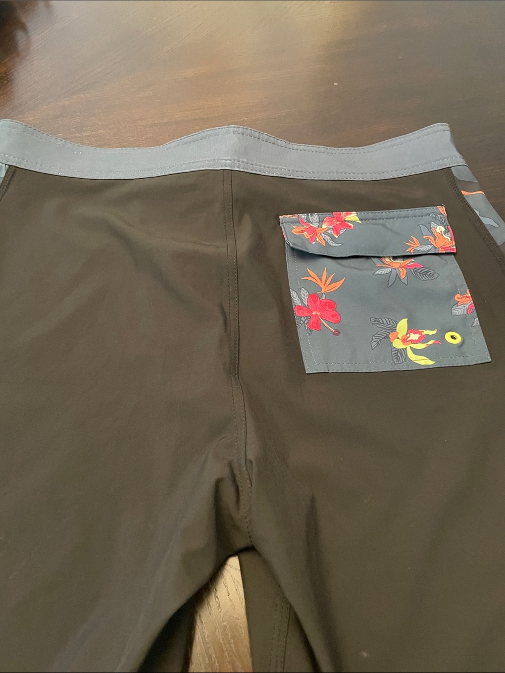 Ron Jon Shorts Black Side Print Board Shorts Unlined 7" Ins Beach Mens Size 32